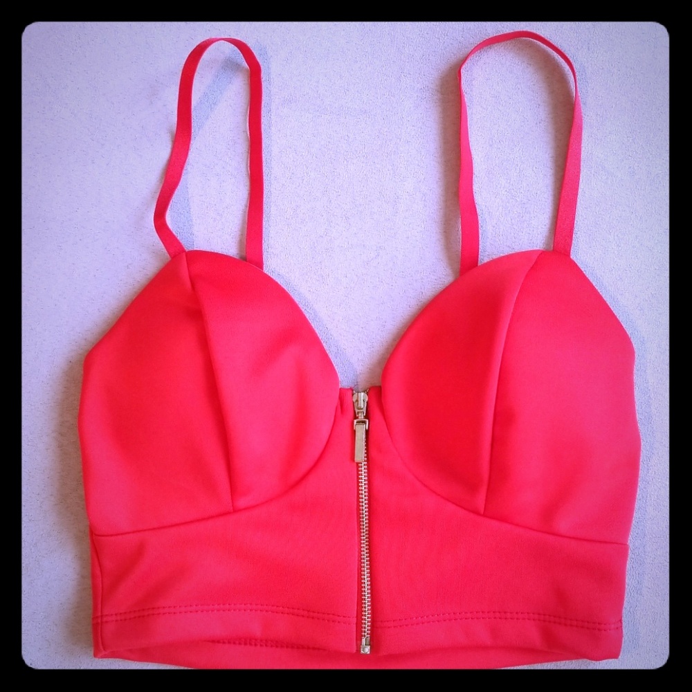 SOLD! Arden B zip-up bustier crop top NWOT